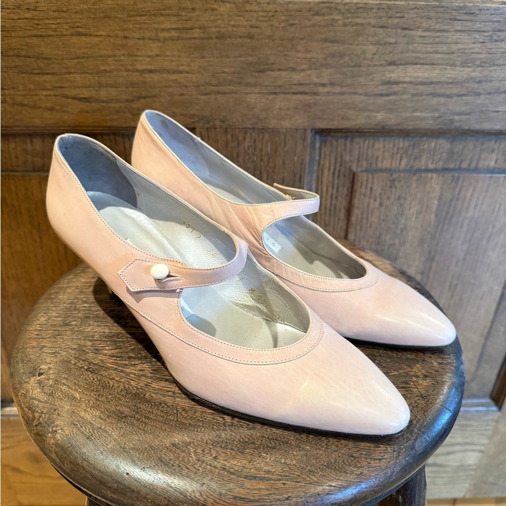 Vintage Mary Jane Heels - Cream/Pink - 7